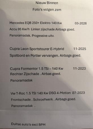 Schadeauto Mercedes EQB 250 + Elektro  140 Kw Progessive 2026/3